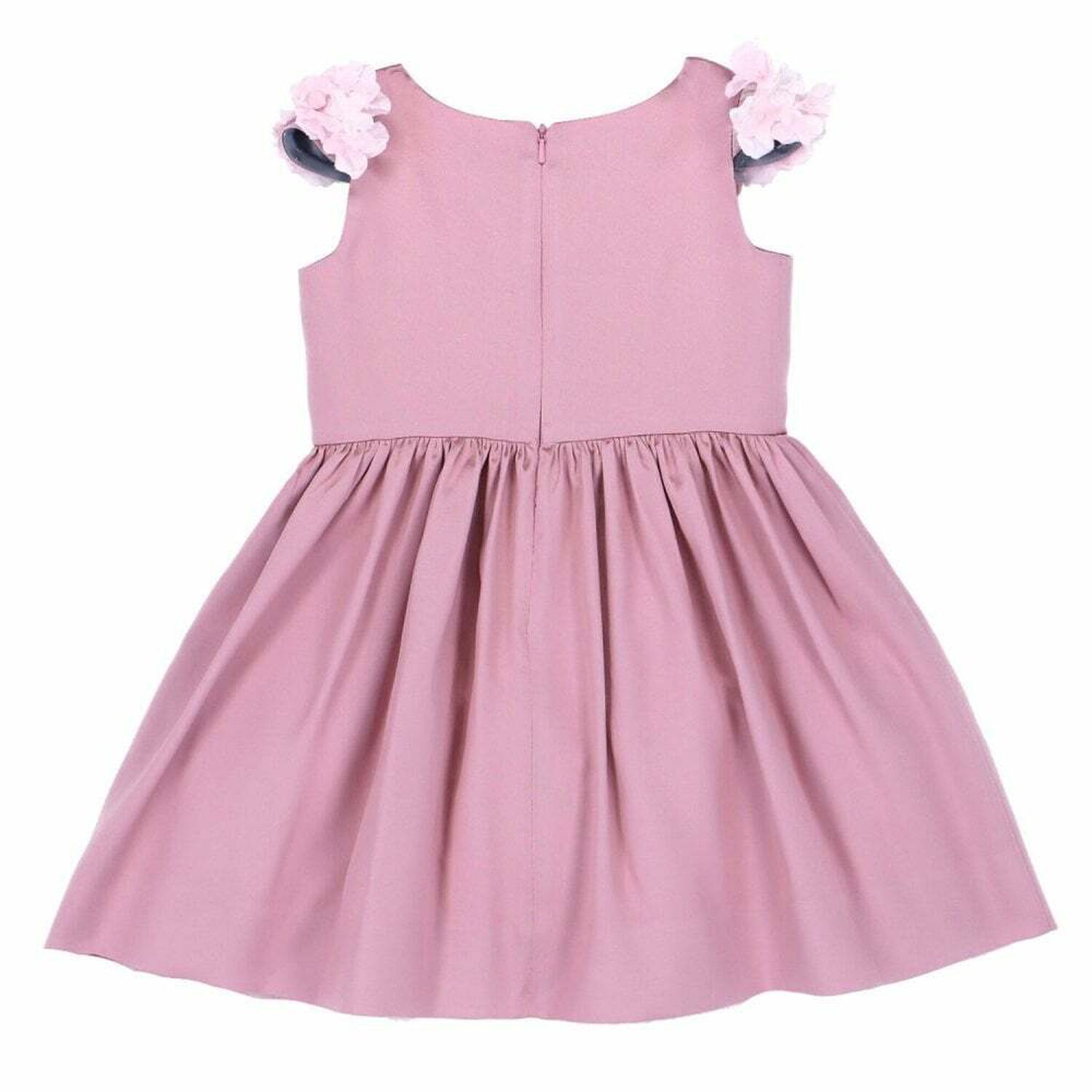 Girls Pink Satin Special Occasion Dress, 1, hi-res