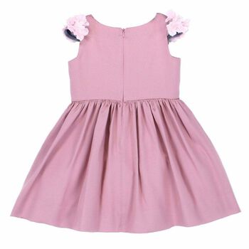 Girls Pink Satin Special Occasion Dress