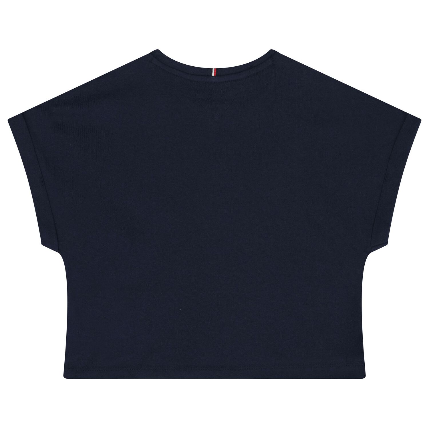 Girls Navy Cotton Sequin Flag T-Shirt, 1, hi-res image number null