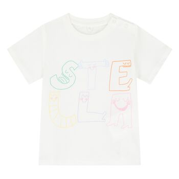 Younger Girls Ivory Logo T-Shirt