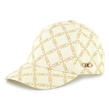 Girls Ivory & Gold Logo Cap