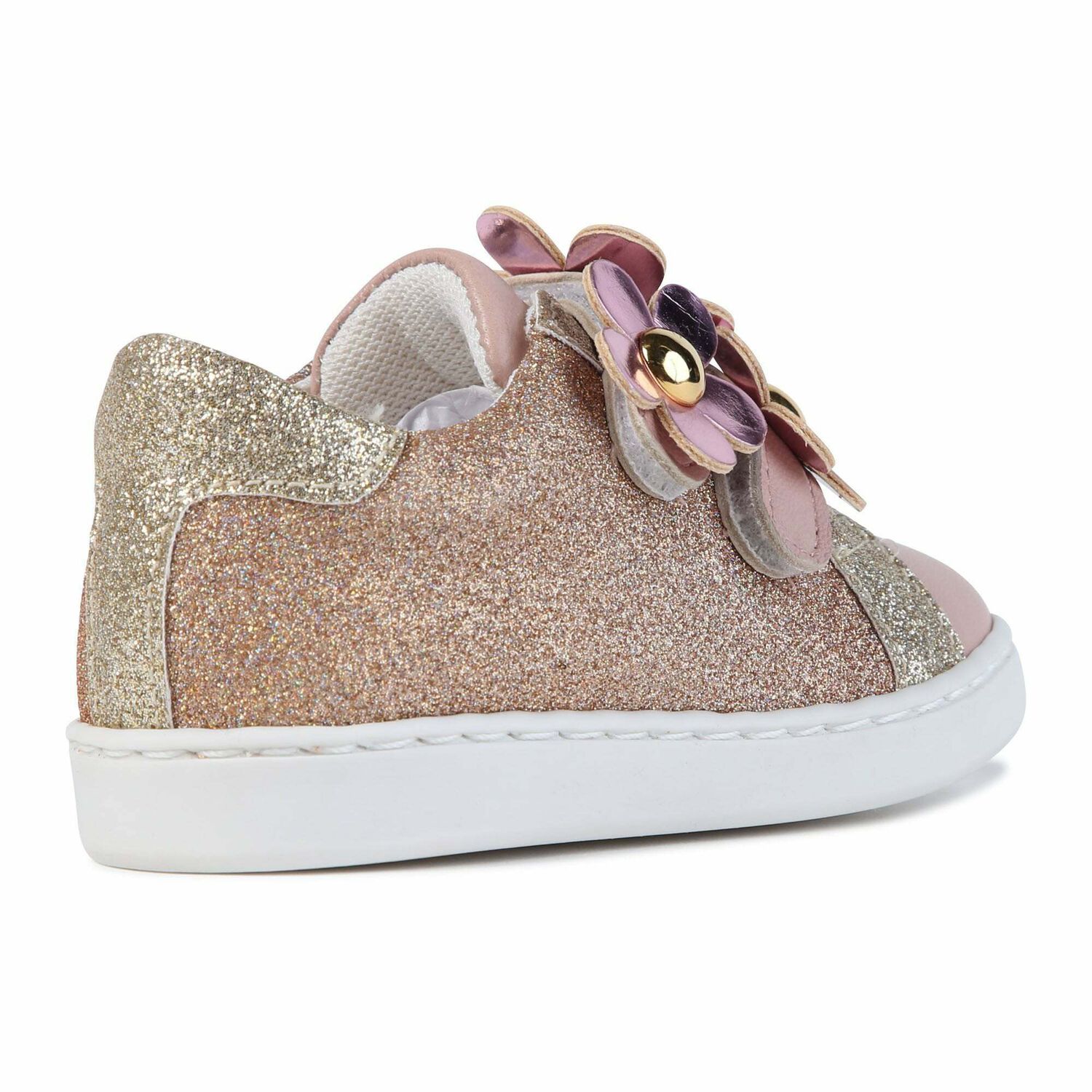 Girls Pink & Golds Trainers, 1, hi-res