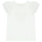 Girls White & Green Floral Skirt Set, 1, hi-res