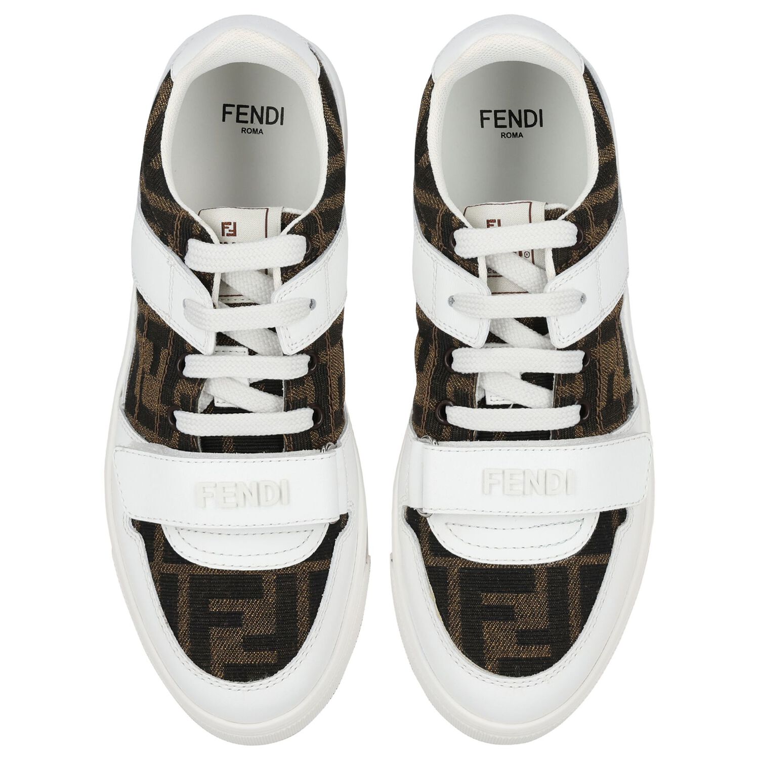 White FF Leather Trainers, 1, hi-res image number null