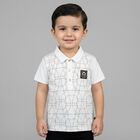 Younger Boys White Logo Polo Shirt, 1, hi-res
