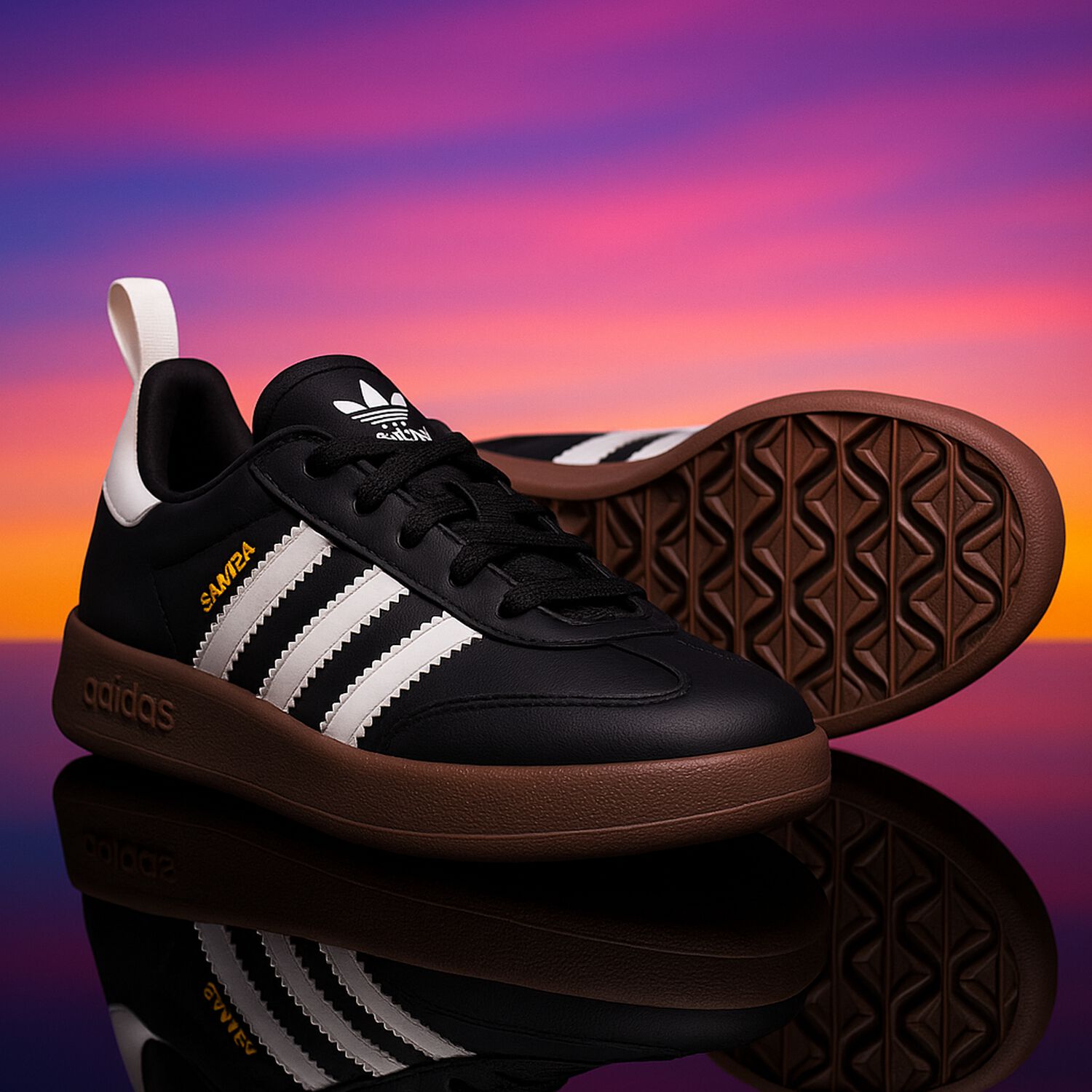 Black AdiFom Samba Trainers, 1, hi-res