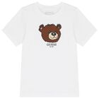 Boys White Teddy Bear Logo T-Shirt, 1, hi-res