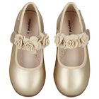 Younger Girls Gold Ballerina Shoes, 1, hi-res