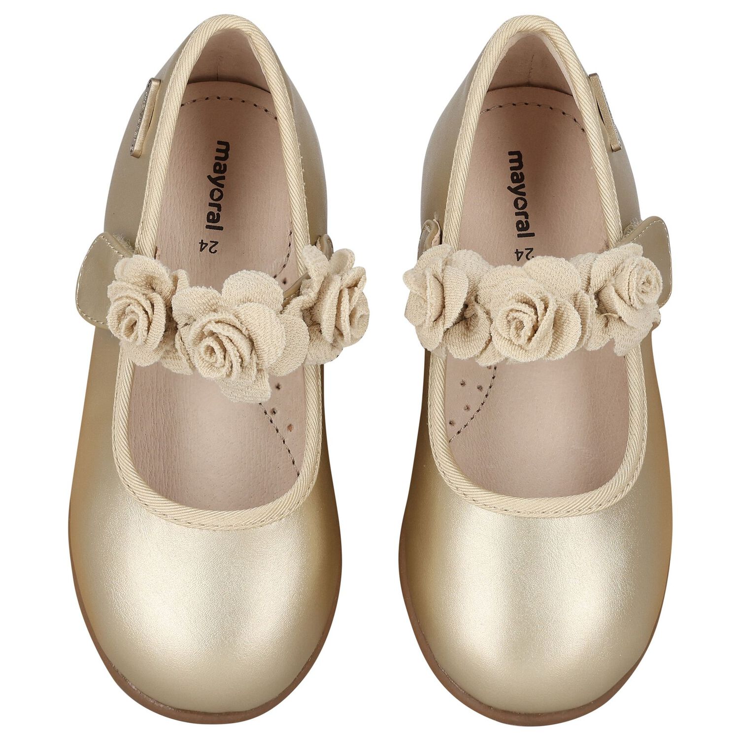 Younger Girls Gold Ballerina Shoes, 1, hi-res image number null