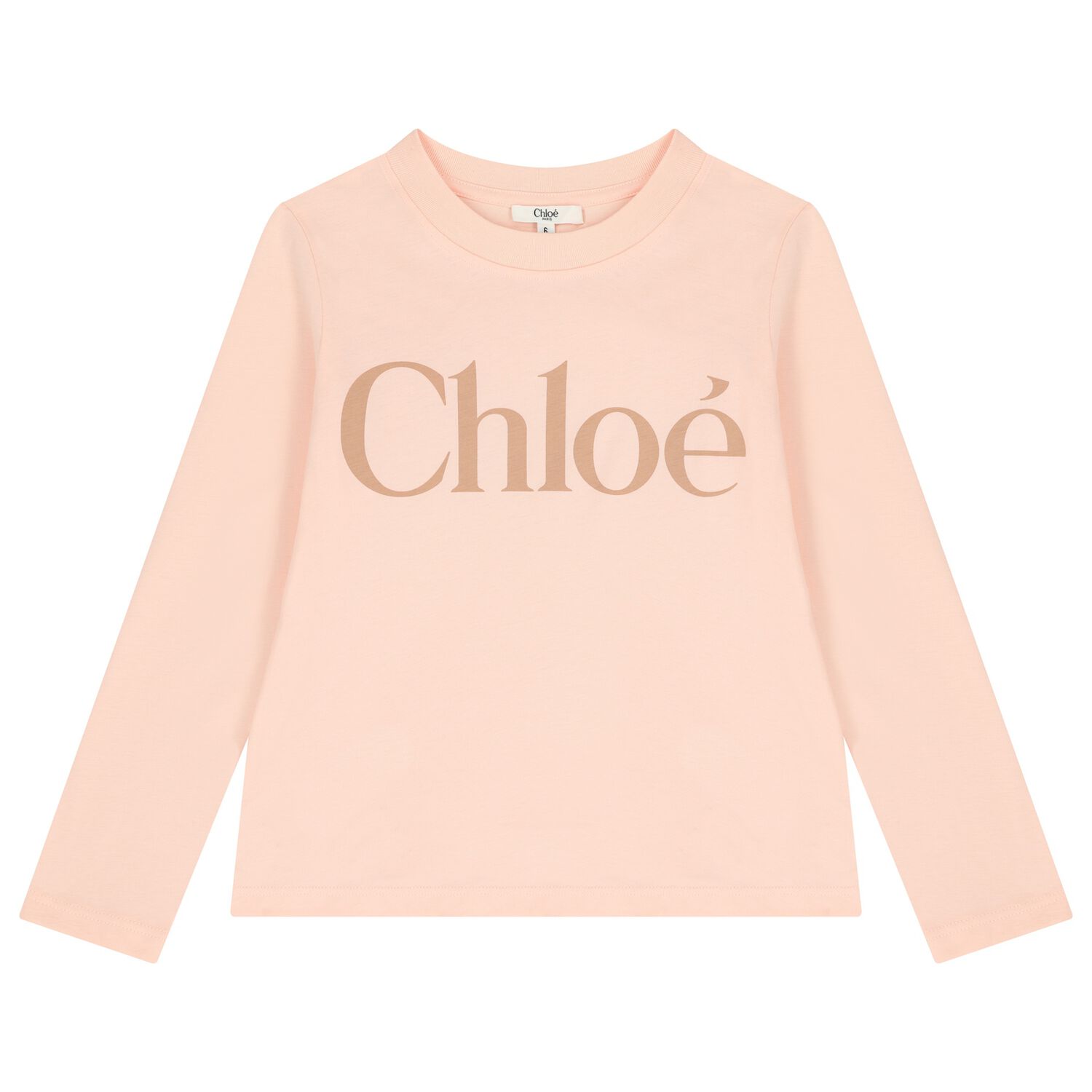 Girls Pink Logo Long Sleeve Top, 1, hi-res