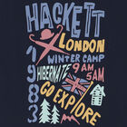 Boys Navy Blue Logo Long Sleeve Top, 1, hi-res