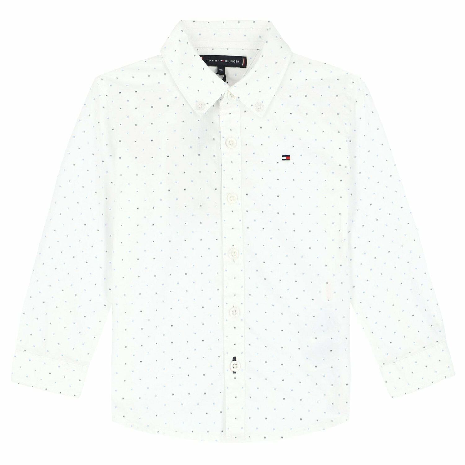 Younger Boys White Logo Shirt, 1, hi-res