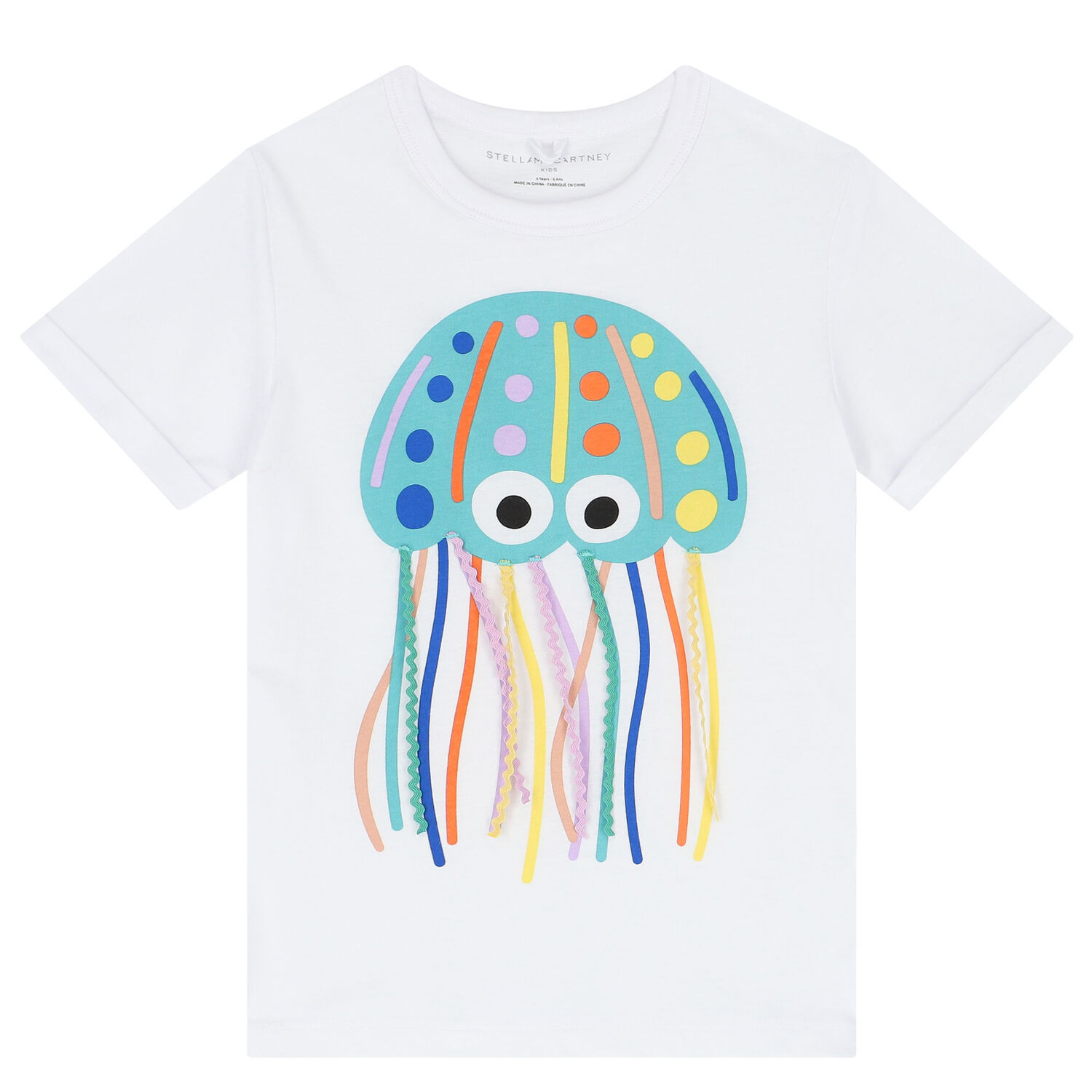 Girls White Jellyfish T-Shirt, 1, hi-res