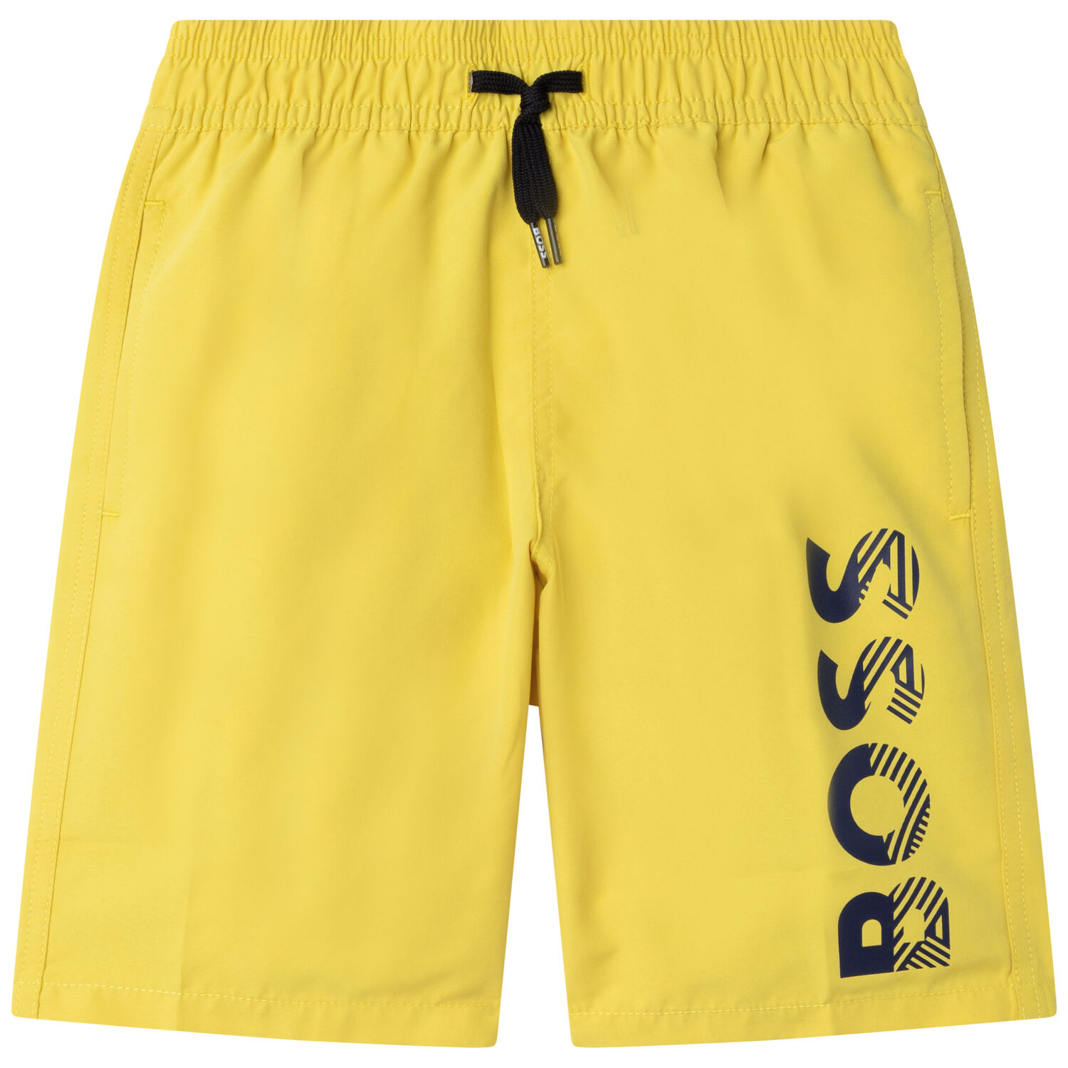 Boys Yellow Logo Swim Shorts, 1, hi-res