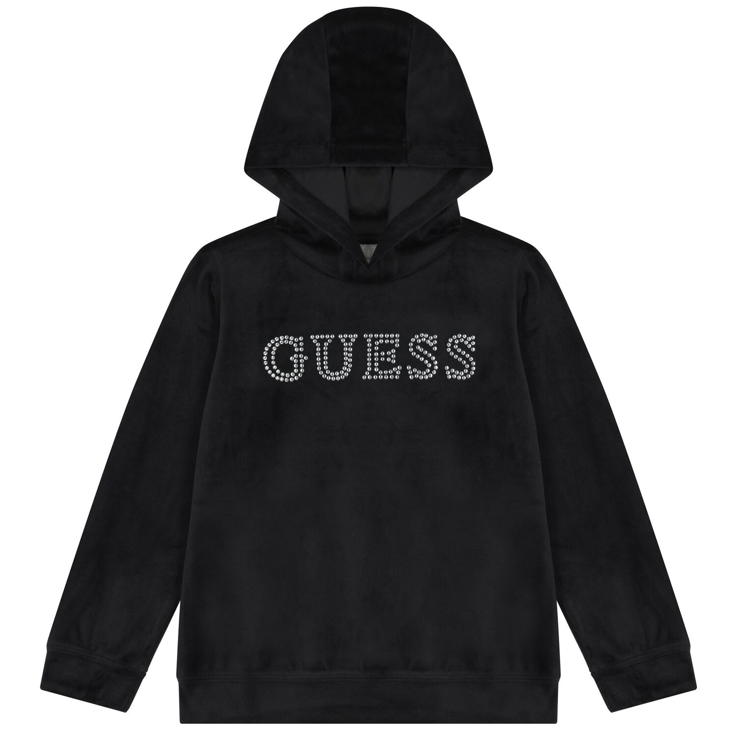 Girls Black Logo Hooded Top, 2, hi-res image number null