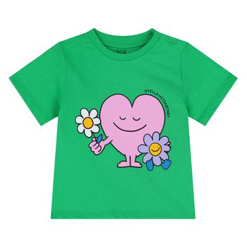 Younger Girls Green Heart T-Shirt