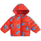 Younger Boys Red Smiley Puffer Jacket, 1, hi-res