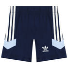 Boys Navy Blue Logo Short Set, 1, hi-res