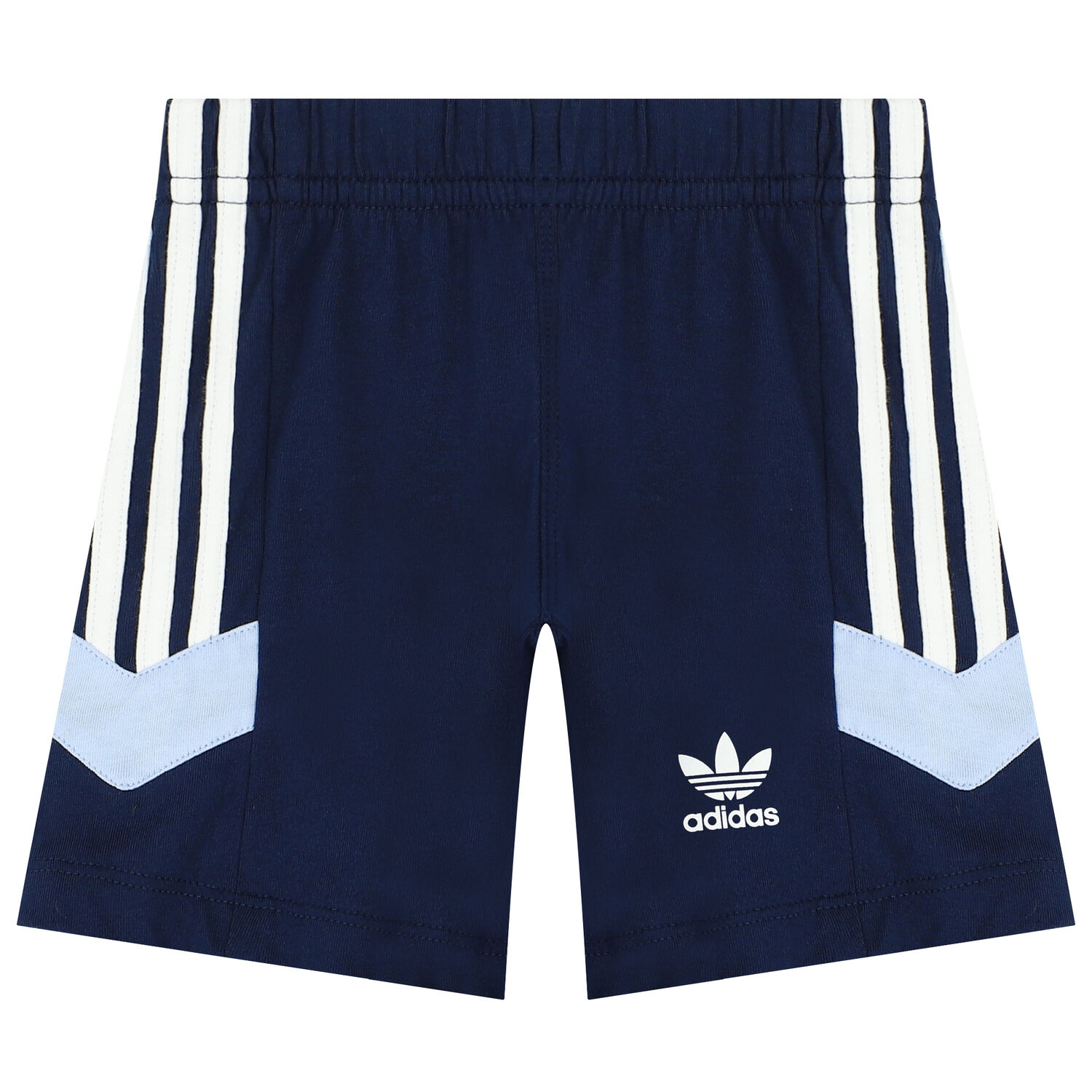 Boys Navy Blue Logo Short Set, 1, hi-res