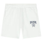 Boys White Varsity Logo Shorts, 2, hi-res