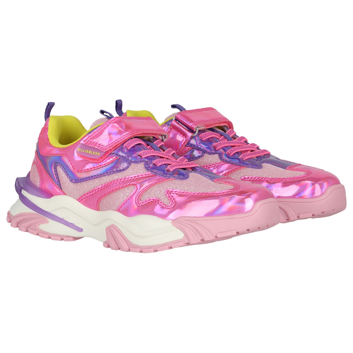 Girls Iridescent Pink Trainers, 1, hi-res