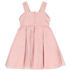 Girls Pink Flower Organza Dress, 1, hi-res
