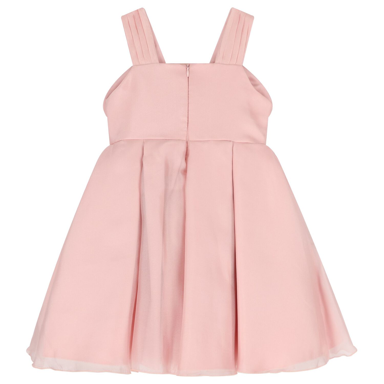 Girls Pink Flower Organza Dress, 1, hi-res