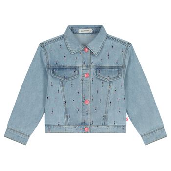 Girls Blue Denim Rhinestones Jacket