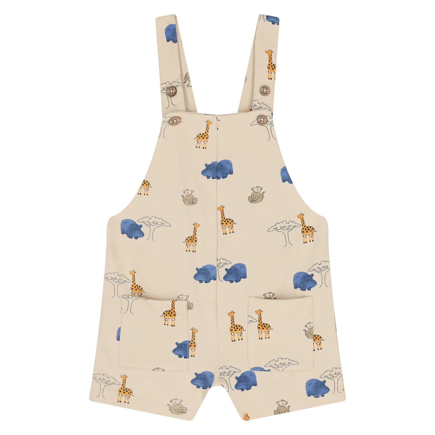 Younger Boys Orange & Beige Safari Dungaree Set, 1, hi-res