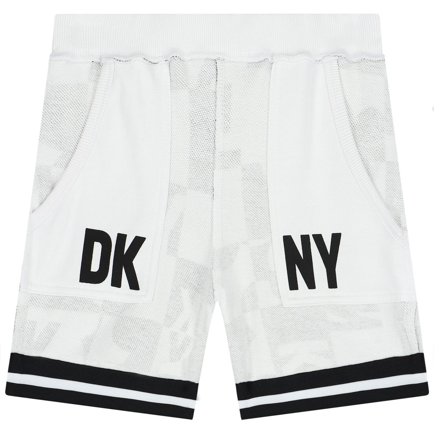 White & Black Logo Reversible Shorts, 1, hi-res