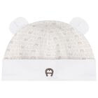 White & Beige Teddy Bear Baby Hat, 1, hi-res
