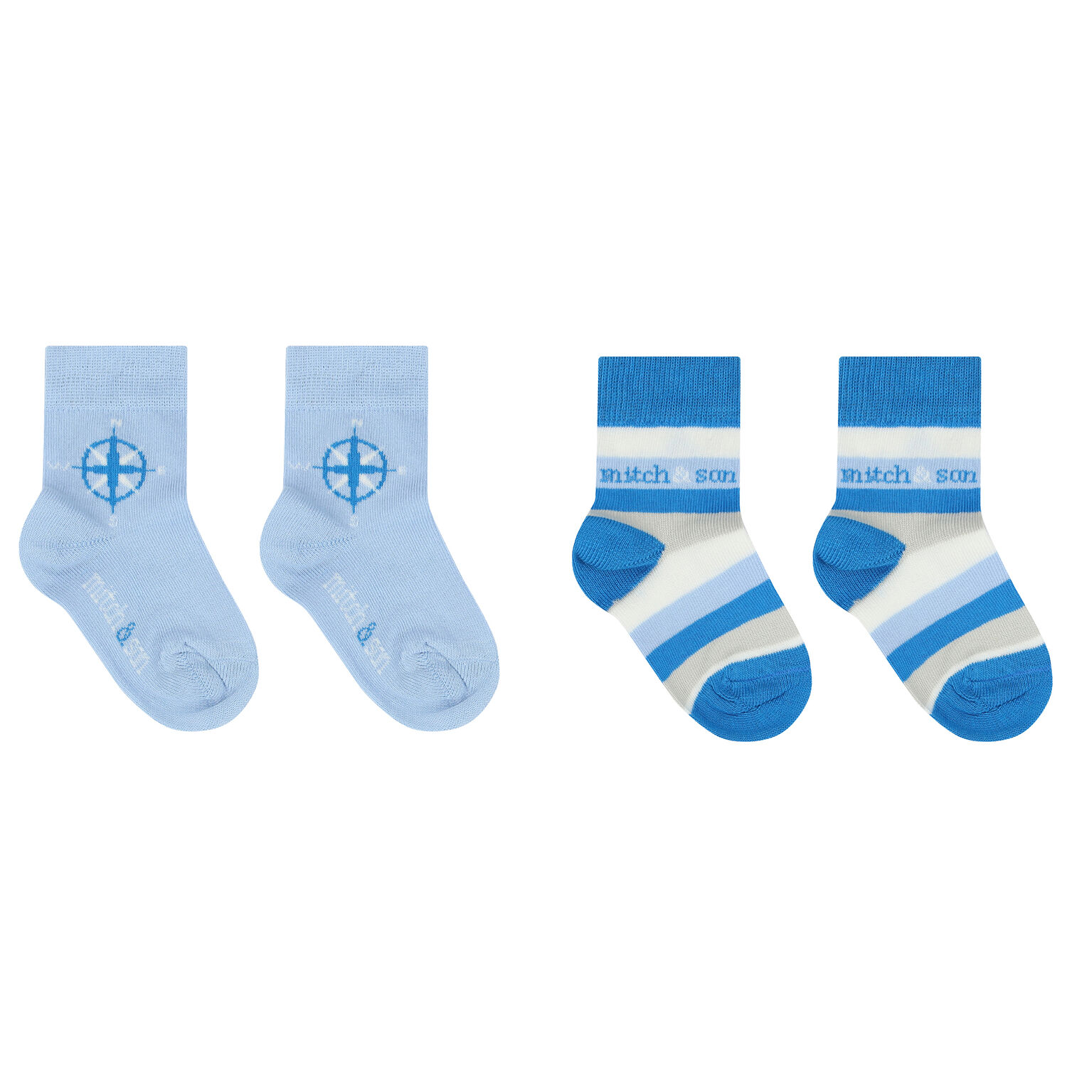 Boys Blue Logo Socks ( 2 Pack ), 1, hi-res