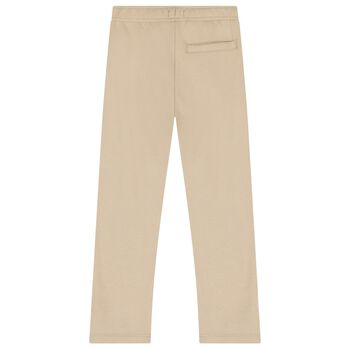 Boys Beige Logo Joggers
