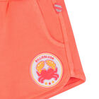 Girls Coral Pink Sequin Logo Shorts, 1, hi-res