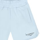 Boys Blue Logo Shorts, 1, hi-res