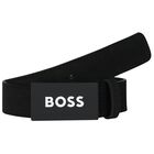 Boys Black Logo Belt, 1, hi-res