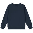 Boys Navy Logo Sweatshirt, 1, hi-res