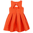 Girls Orange Satin Dress, 2, hi-res