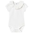 Baby Girls White Bodysuit, 1, hi-res