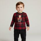 Baby Boys Red & Black Tartan Tracksuit, 1, hi-res