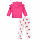 Younger Girls Pink & White Tracksuit, 1, hi-res