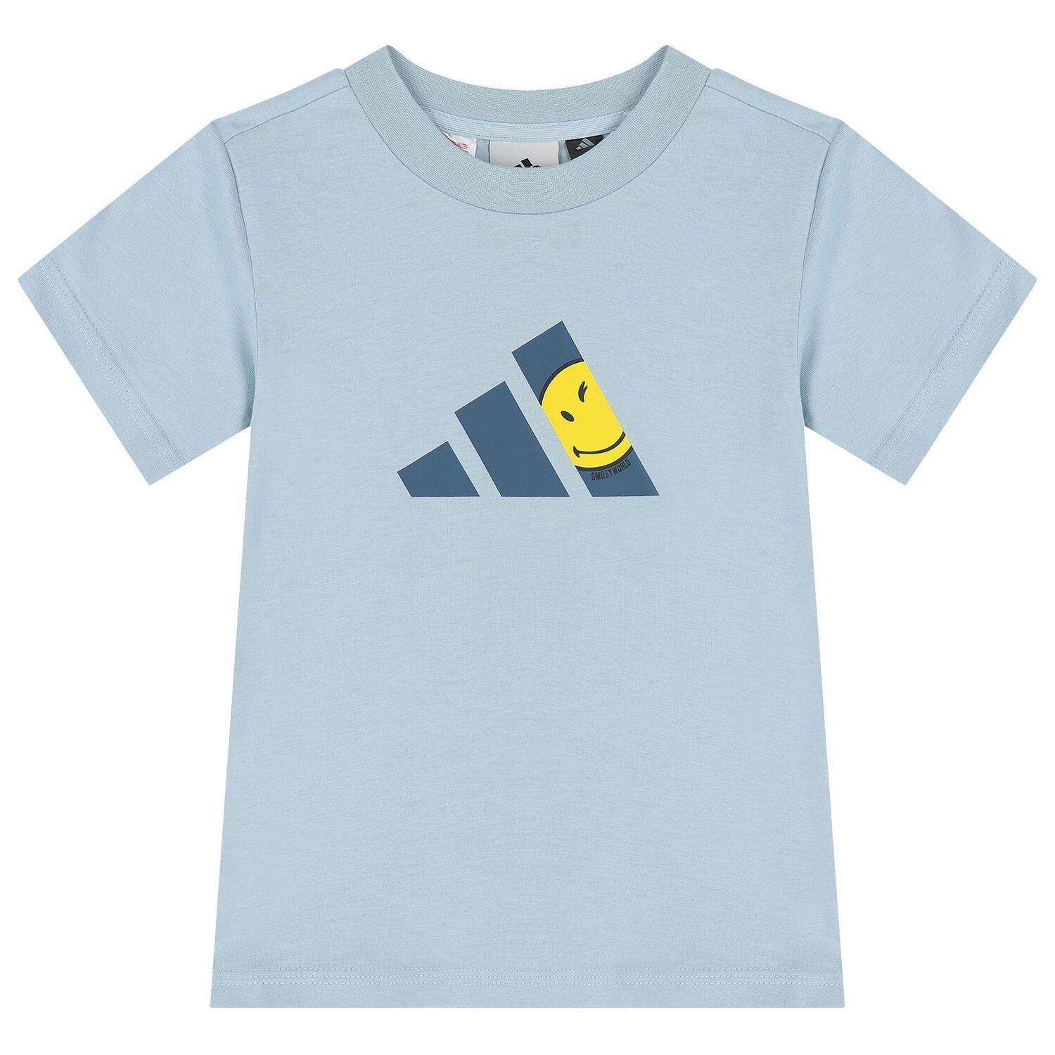 Boys Blue Logo Smiley Shorts Set, 1, hi-res