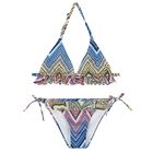 Girls Multi-Coloured Zigzag Bikini, 1, hi-res