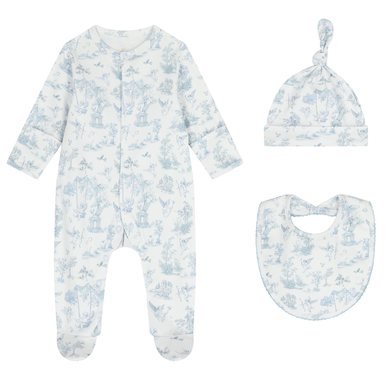 Baby Boys White & Blue Babygrow Gift Set , 1, hi-res