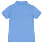 Boys Blue Logo Polo Shirt , 1, hi-res
