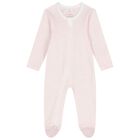 Baby Girls White & Pink Babygrows ( 2 Pack ), 4, hi-res
