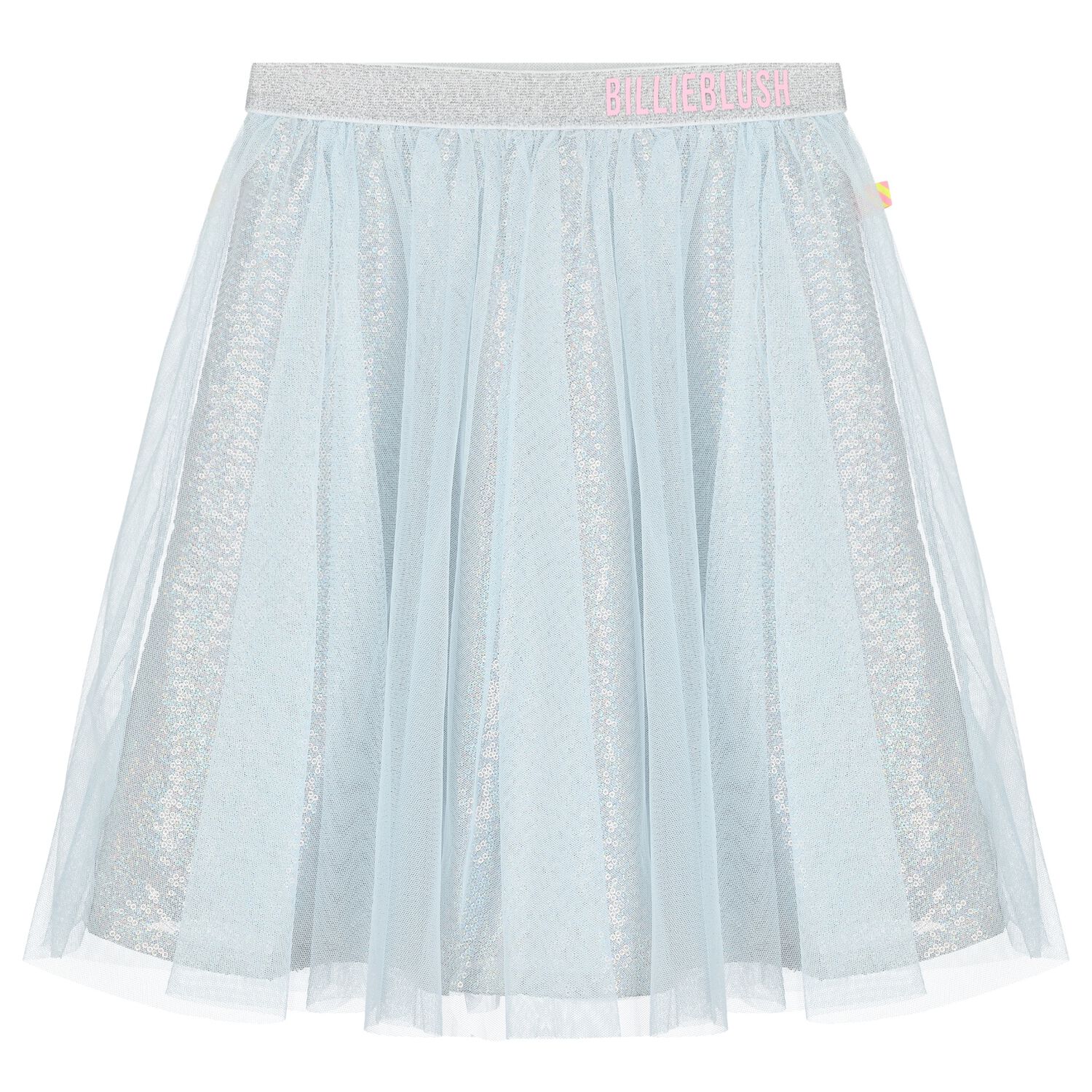 Girls Blue Sequin Tulle Skirt, 1, hi-res image number null