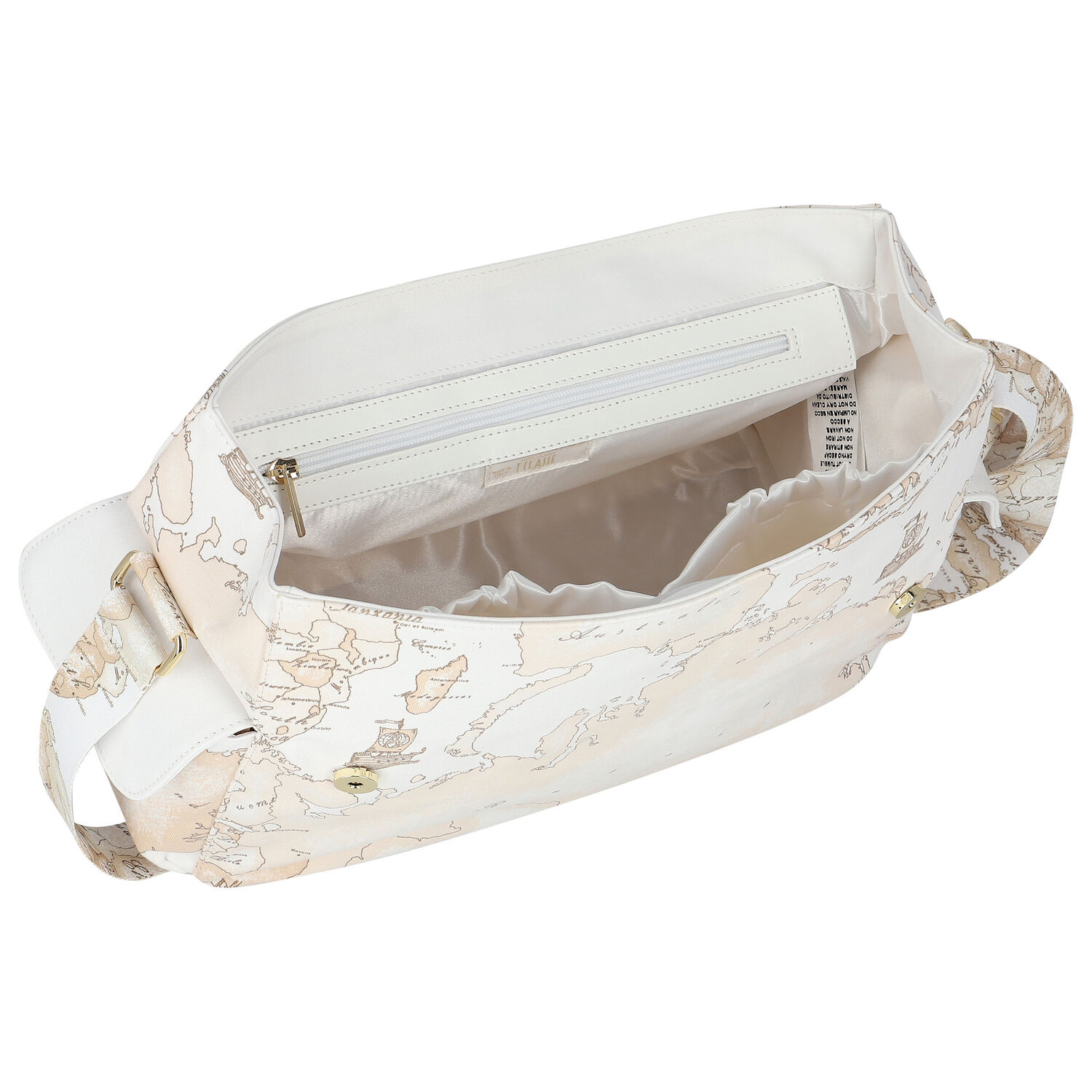 White & Beige Geo Map Baby Changing Bag, 1, hi-res