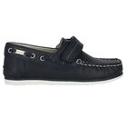 Boys Navy Blue Leather Shoes, 1, hi-res