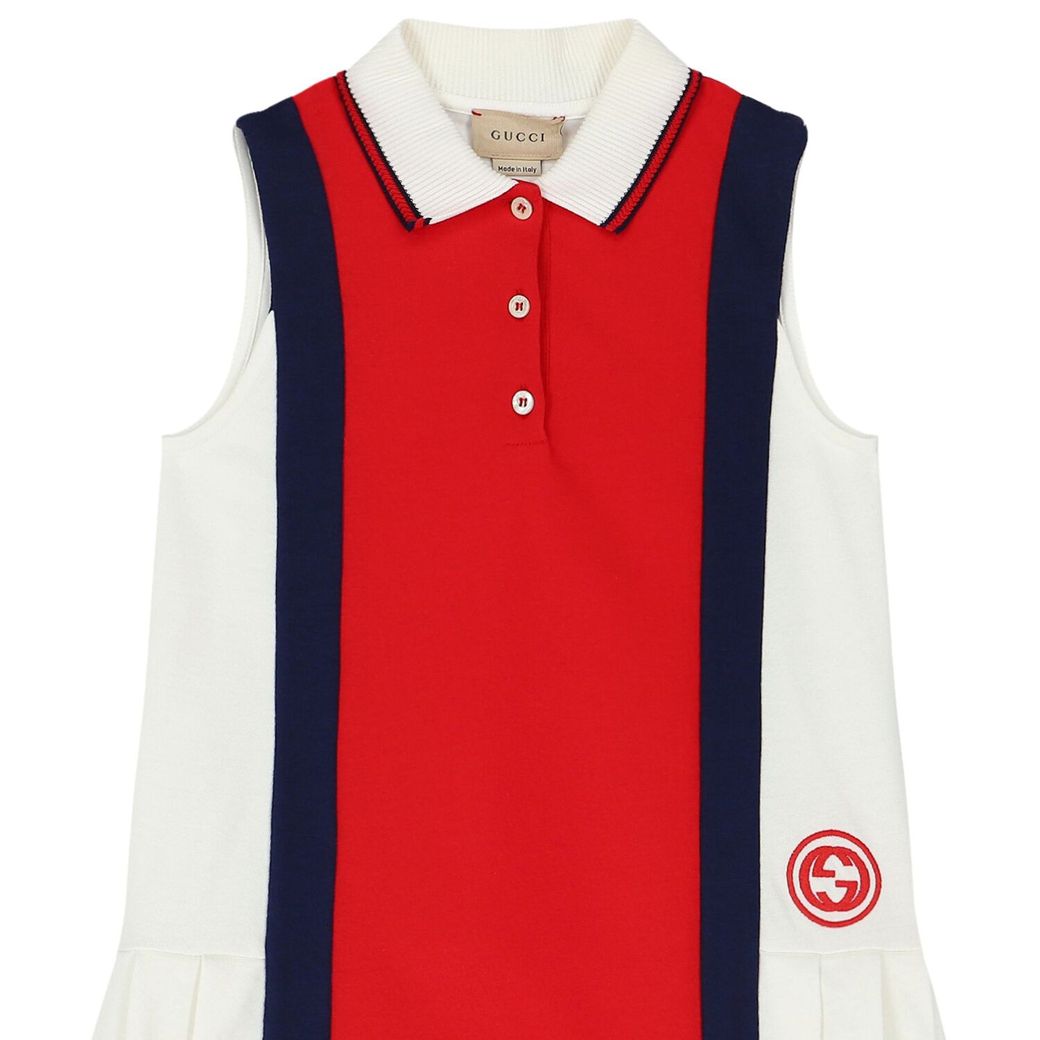 Girls White & Red Polo Dress, 1, hi-res